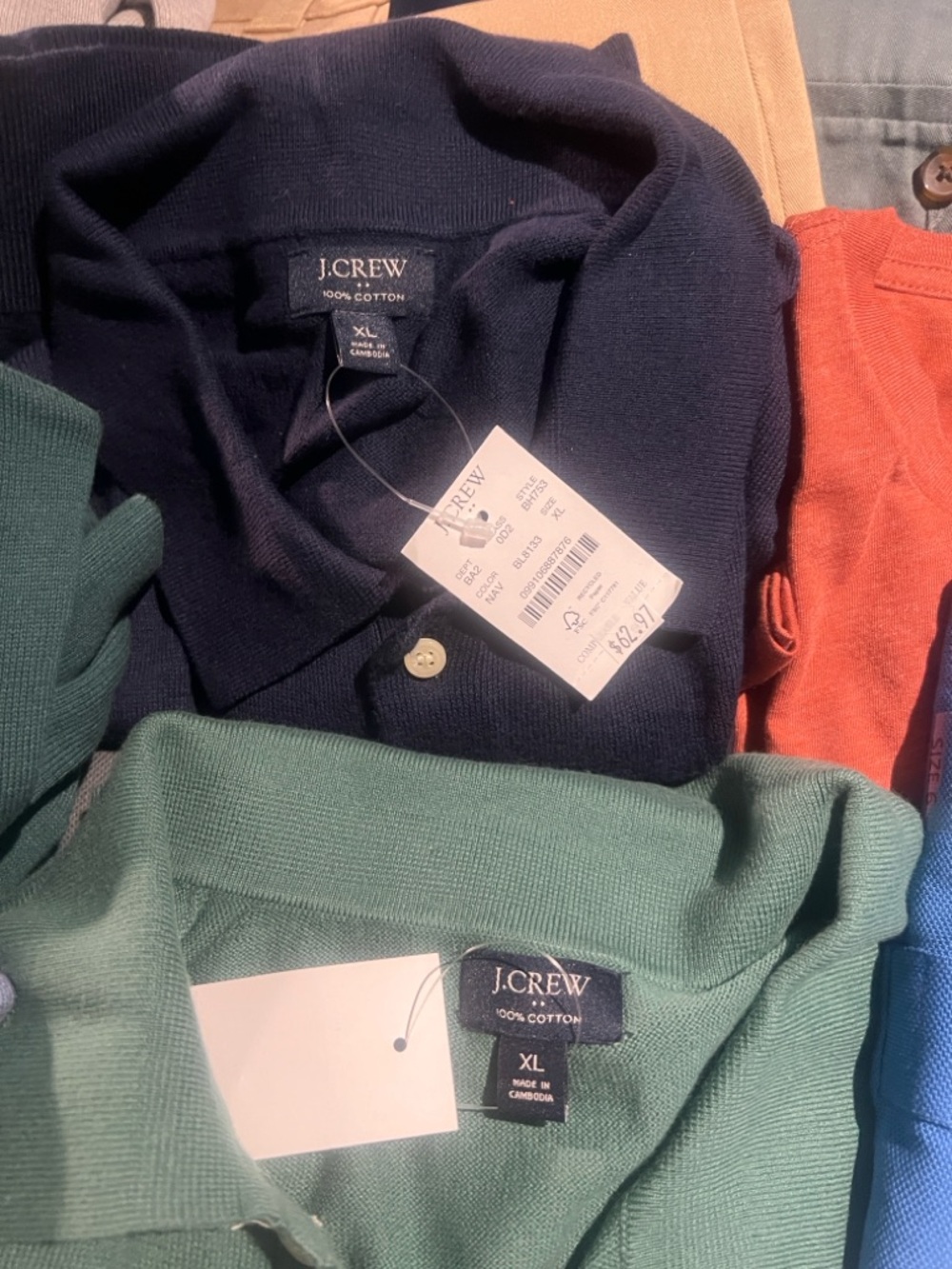 Summer J. Crew Men's Polo Shirt in Navy and Green ✨👌🏾😎